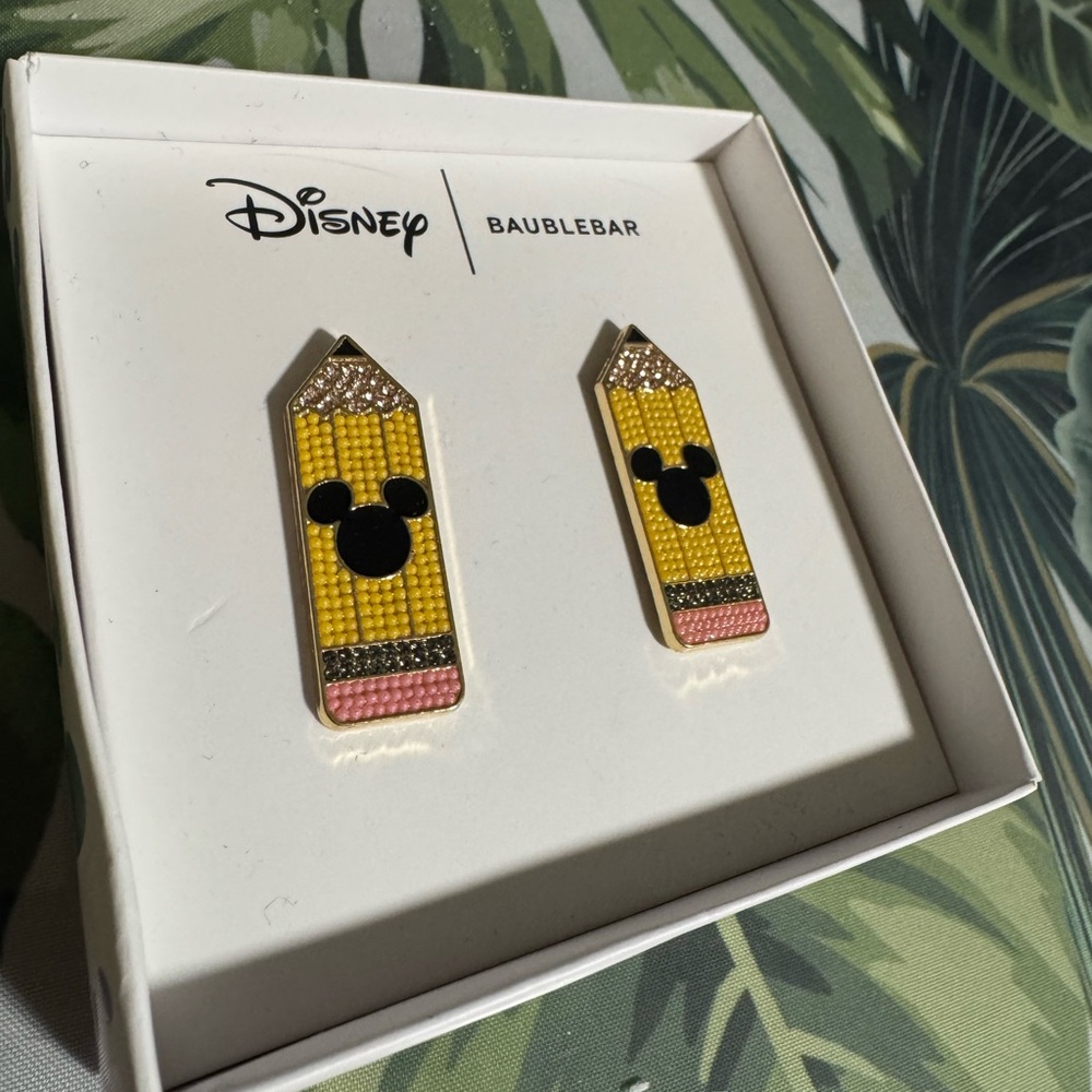 DISNEY X Baublebar Mickey Mouse Teacher Pencil Earrings Back To School